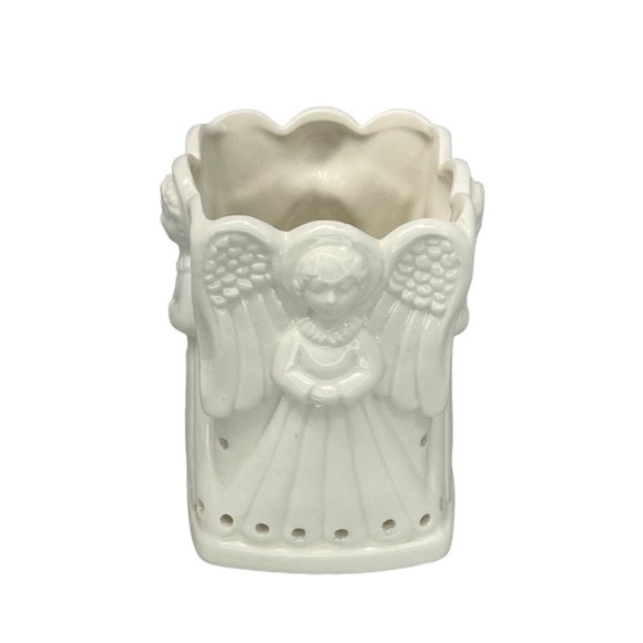 Porcelain Angel Candle Holder Designed by Carolina Handcrafted in Japan 4" x 3" - Picture 8 of 8